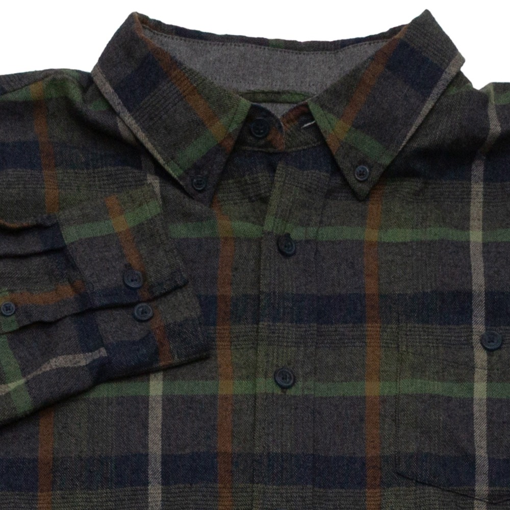 Weatherproof Mens XL Vintage Flannel Shirt Green Plaid Long Sleeve Excellent